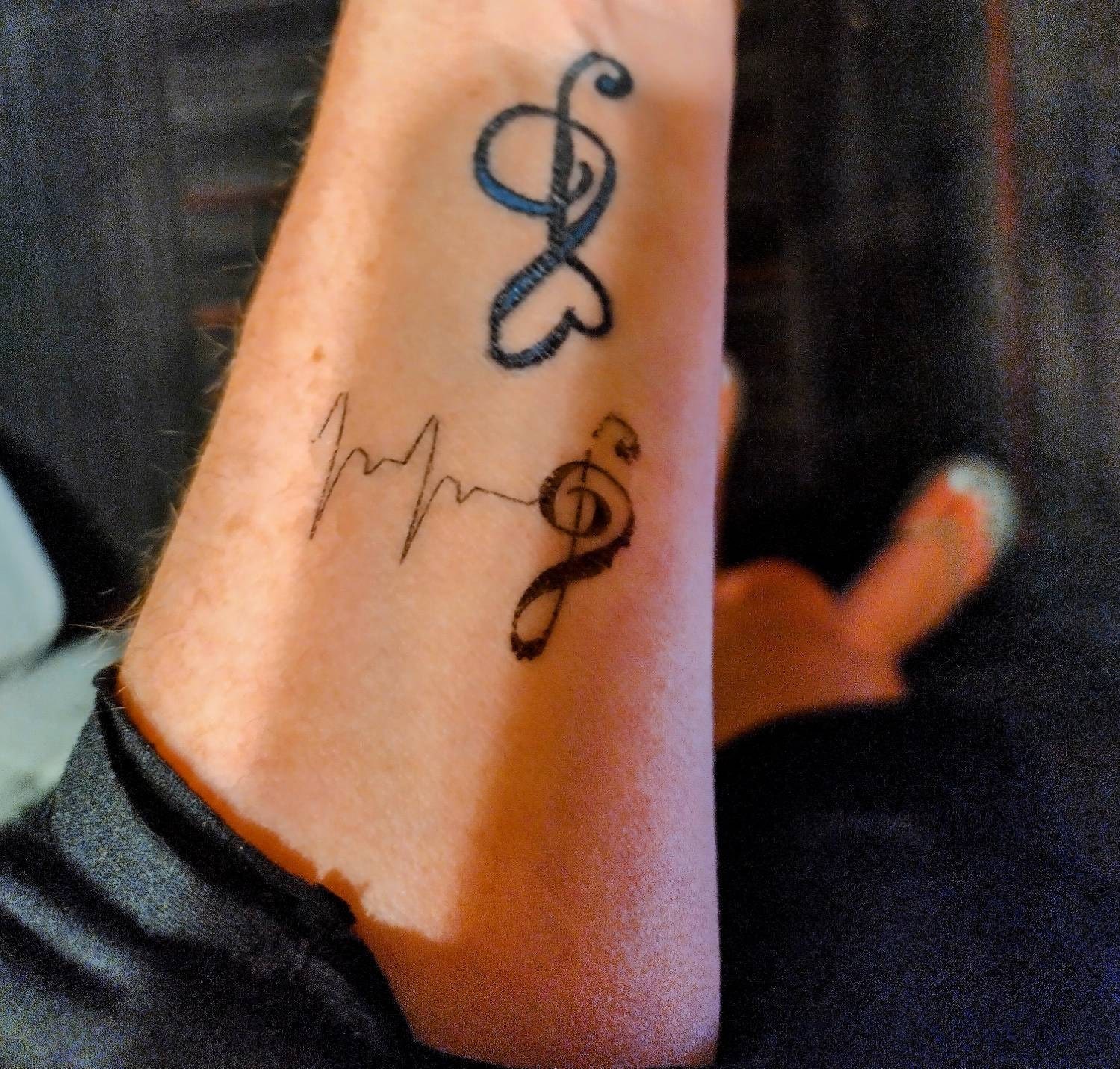 Watercolor style music staff on the wrist. Tattoo... - Official Tumblr page  for Tattoofilter for Men and Women