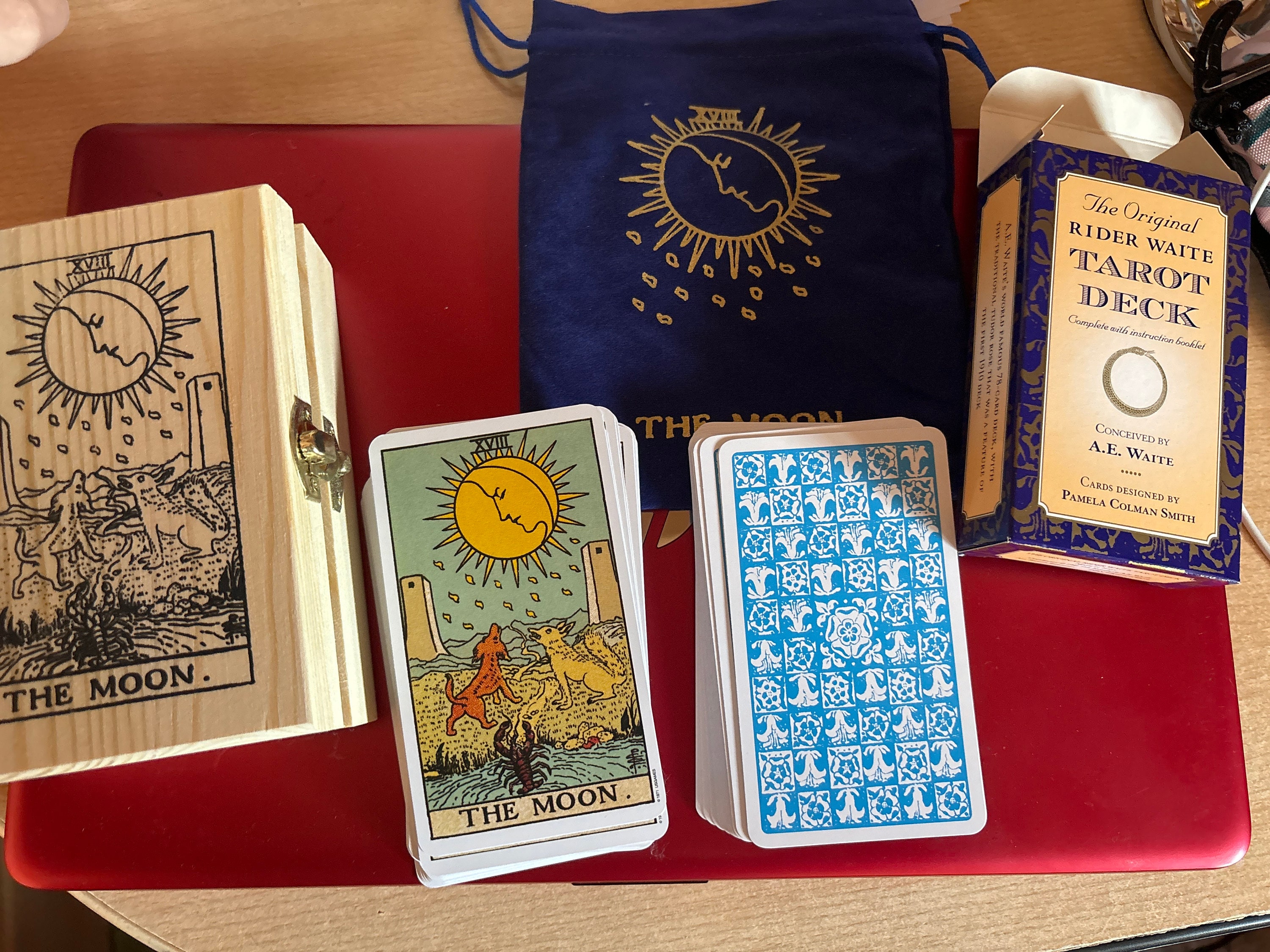 Tarot Card Deck Gift Set – 78 Cards, Book, Bag, and Handcrafted Box – Perfect Christmas Gift for Her