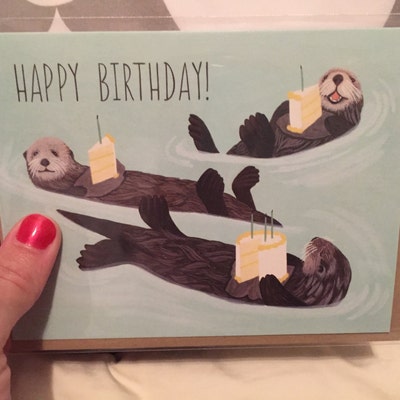 Sea Otters Birthday Card happy Birthday ID: BIR011 - Etsy
