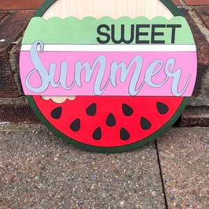 Sweet Summer Watermelon Sign, Summer Door Decor SVG, Watermelon SVG ...