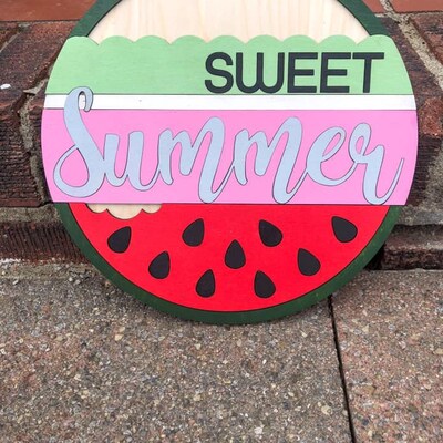 Sweet Summer Watermelon Sign, Summer Door Decor SVG, Watermelon SVG ...