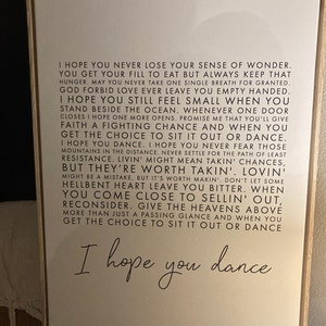 I Hope You Dance Art Print, Spiral Song Lyric Art Print, Sheet Music ...