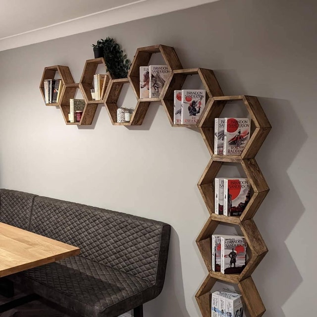 Conjunto De 6 Estantes De Panal Blanco / Estantes Hexagonales