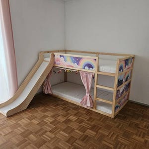 Ikea Kura子供用ベッド用ロフトベッドスライド / 交換可能なパーツ付き