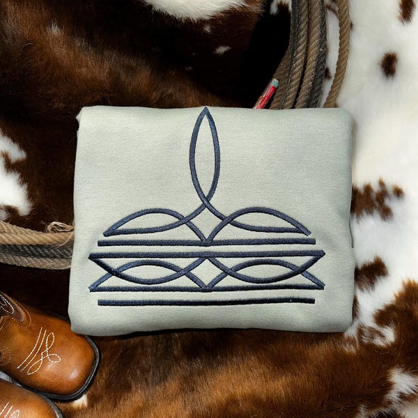 Western Boot Stitch Stitching Embroidery Design, 20 Sizes, Cowboy Boot ...