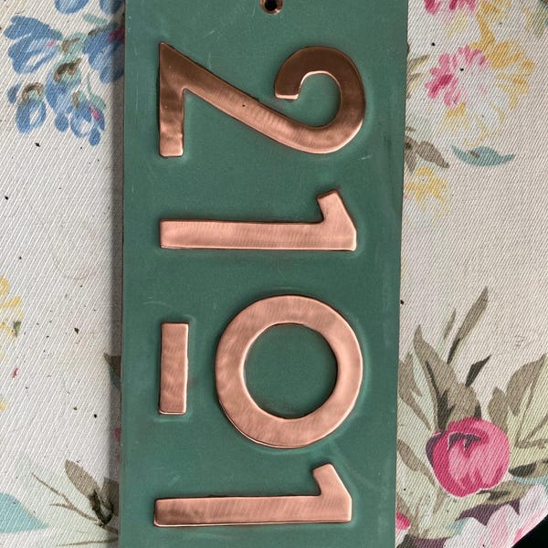 Art Nouveau Style Copper Numbers Hammered, Polished, Brushed or Green ...