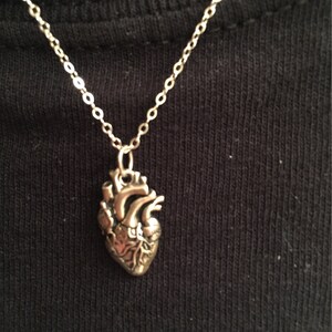 Anatomical Heart Necklace Sterling Silver Anatomical Heart - Etsy