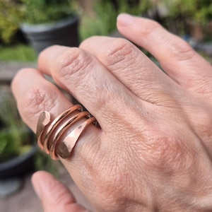 Pure 100% Copper Wrap Ring, Arthritis Thumb Ring, Solid Copper Ring, Finger Ring, Solid Copper Ring, Hammered Ring, Copper Jewelry Gift For