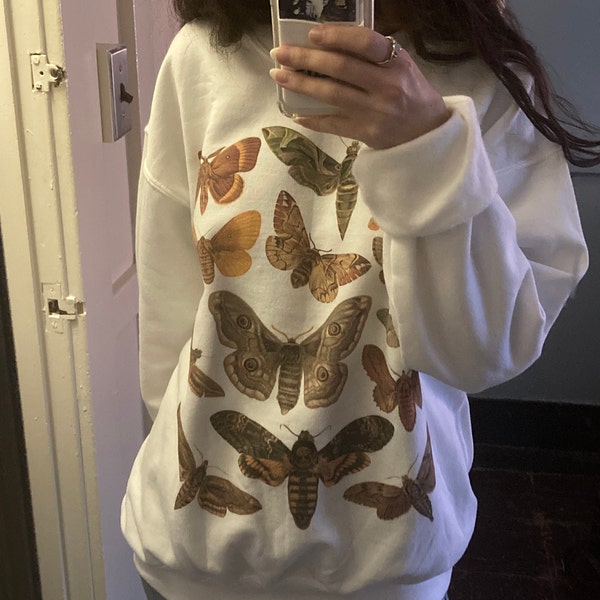 Moth Sweatshirt Goblincore Clothing Dark Academia Clothing Light ...