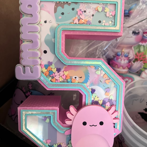 Customized Squishmallows 3D Number. Party Decorations. Squishmallows