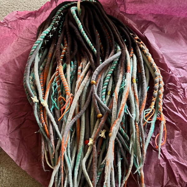 Wool Dreadlocks Solid and Braids Colors: Blond, Sand Beige, Cinnamon ...