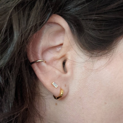 Baguette Earrings, Baguette Studs, Stud Earrings, Dainty Stud Earrings ...
