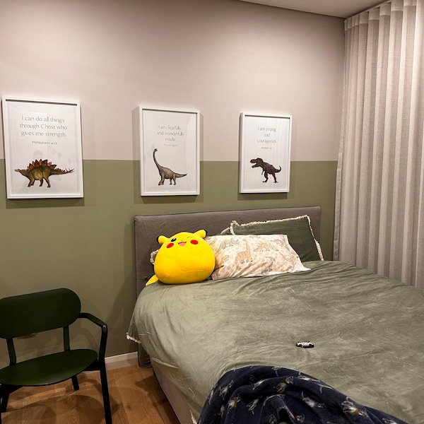 Printable Dinosaur Art Set of 3, Dino Nursery Wall Print for Baby and ...