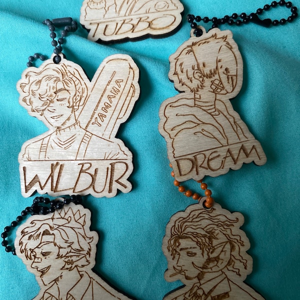 Soot Dream SMP Keychains, Bag Tag... (choose; Technoblade, Mumbojumbo ...