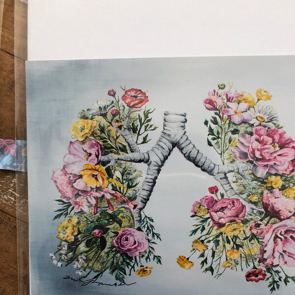 Floral Anatomy: Lungs Print of Oil Painting - Anatomical Art Print ...