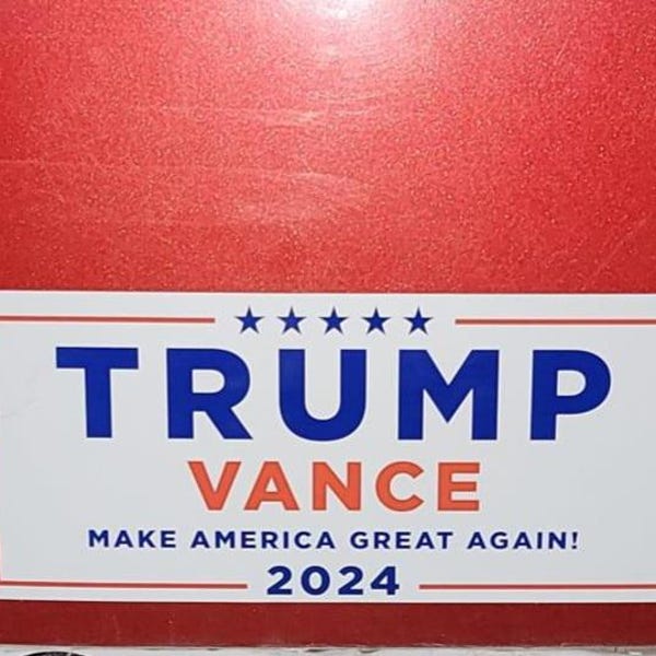 Adesivo Paraurti Trump Vance 2024 – 4x6 Pollici – Adesivo In Vinile Politico USA