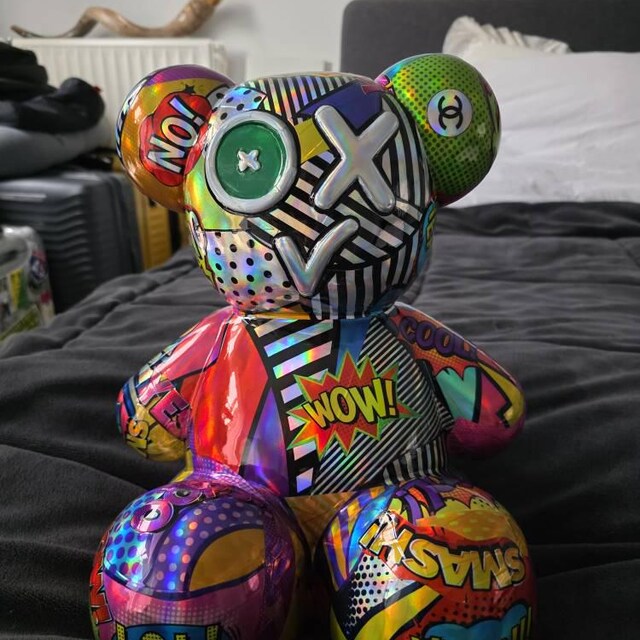 Patryk Konrad - Holographic Pop Art Bear Sculpture - Limited