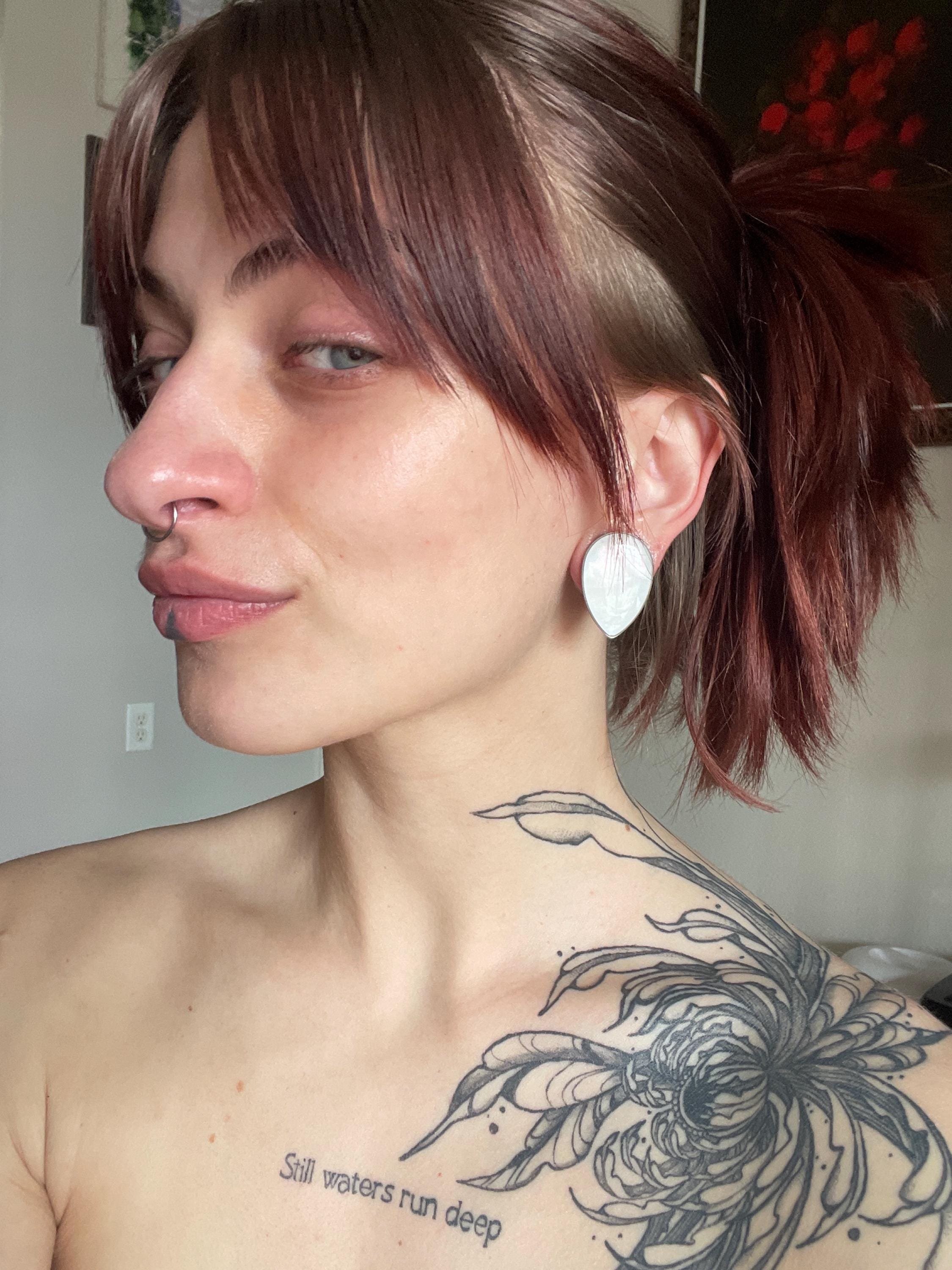 Teardrop Ear Plug Earrings Ear Plug Tunnel Gauges for Stretched Ear Lobes Ear Gauges Jewelry