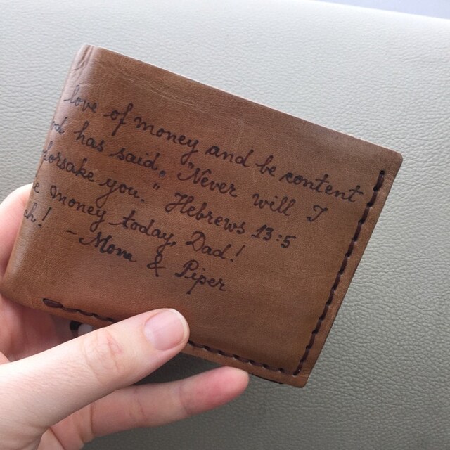 Wallet Personalized Men's Wallet Engraved Leather Etsy