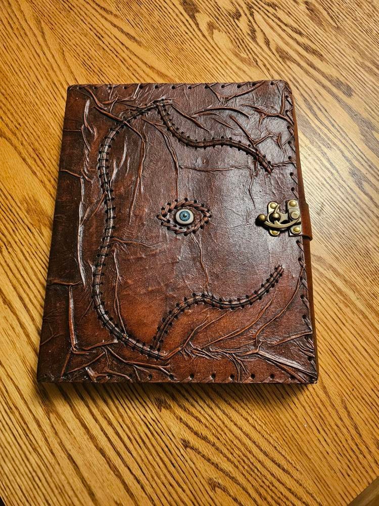 Hocus Pocus book of spells Leather Journal • Blank book, Wiccan Pagan, halloween decor, halloween gifts for him Her