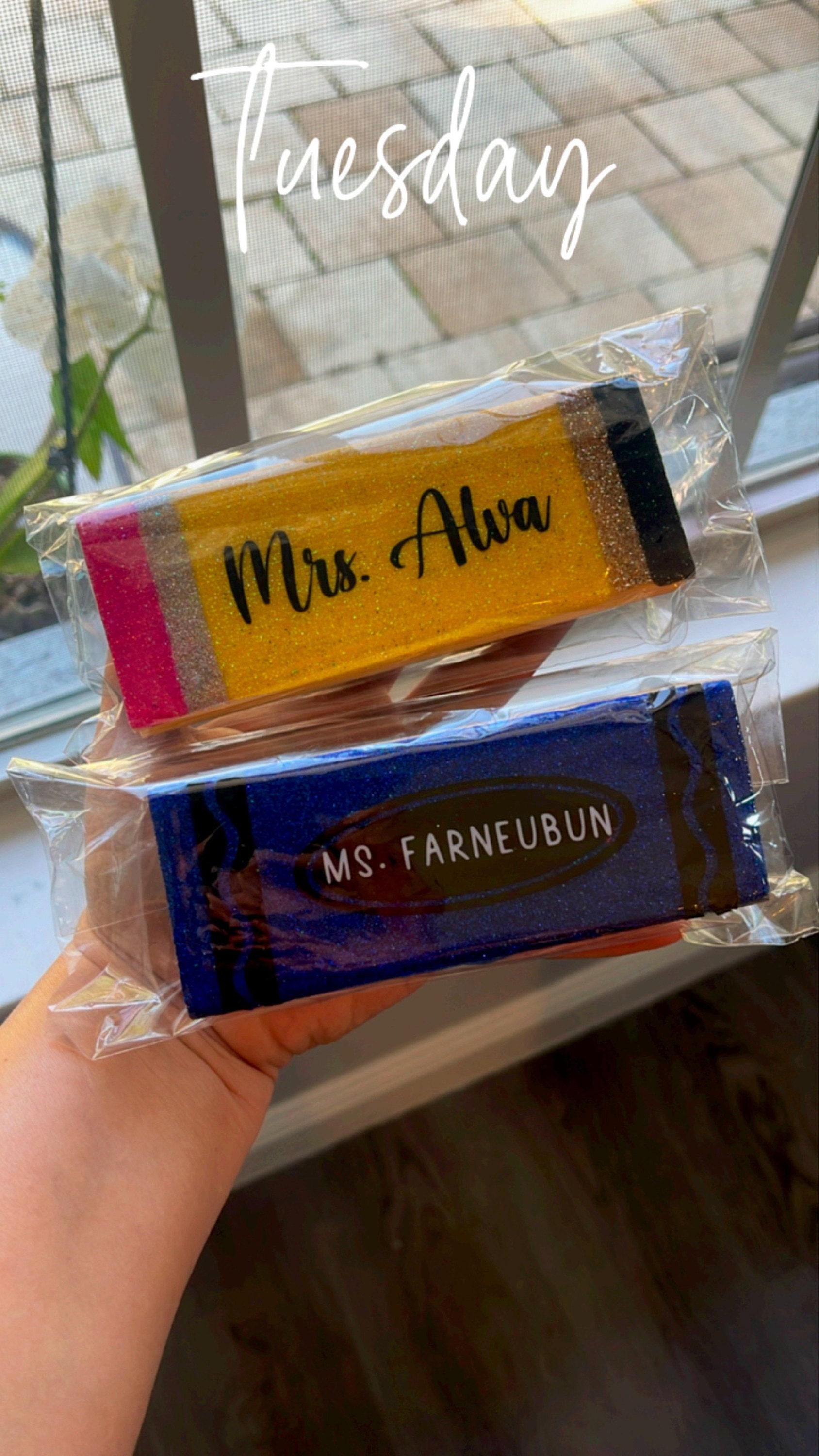 Personalized Board Eraser|Pencil Eraser|Glitter Eraser|Cute Teacher Gift|Customized Eraser|Crayon Eraser|Teacher Epoxy Resin Eraser Board