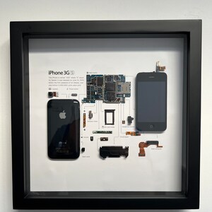 Framed iPhone 3gs Disassembled Phone Wall Art Gifts for Tech