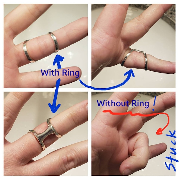 Sterling Silver Boutonniere Splint Ring: Handmade Finger Support - Etsy