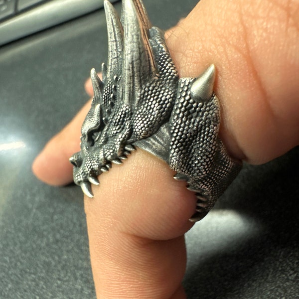 Ouroboros Dragon Handmade Sterling Silver Men Ring, Ouroboros Serpent Mythology Ring, Dragon Silver Men Jewelry, Silver Unique Ring For Men