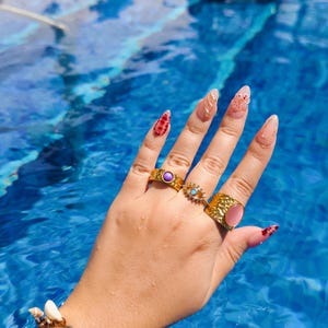 Wedding nails ,Flower Nails hand painted nail,custom press on nails,3D Nails,Campanula Nails,Acrylic Nails  ,Brown nails,Floral Nails