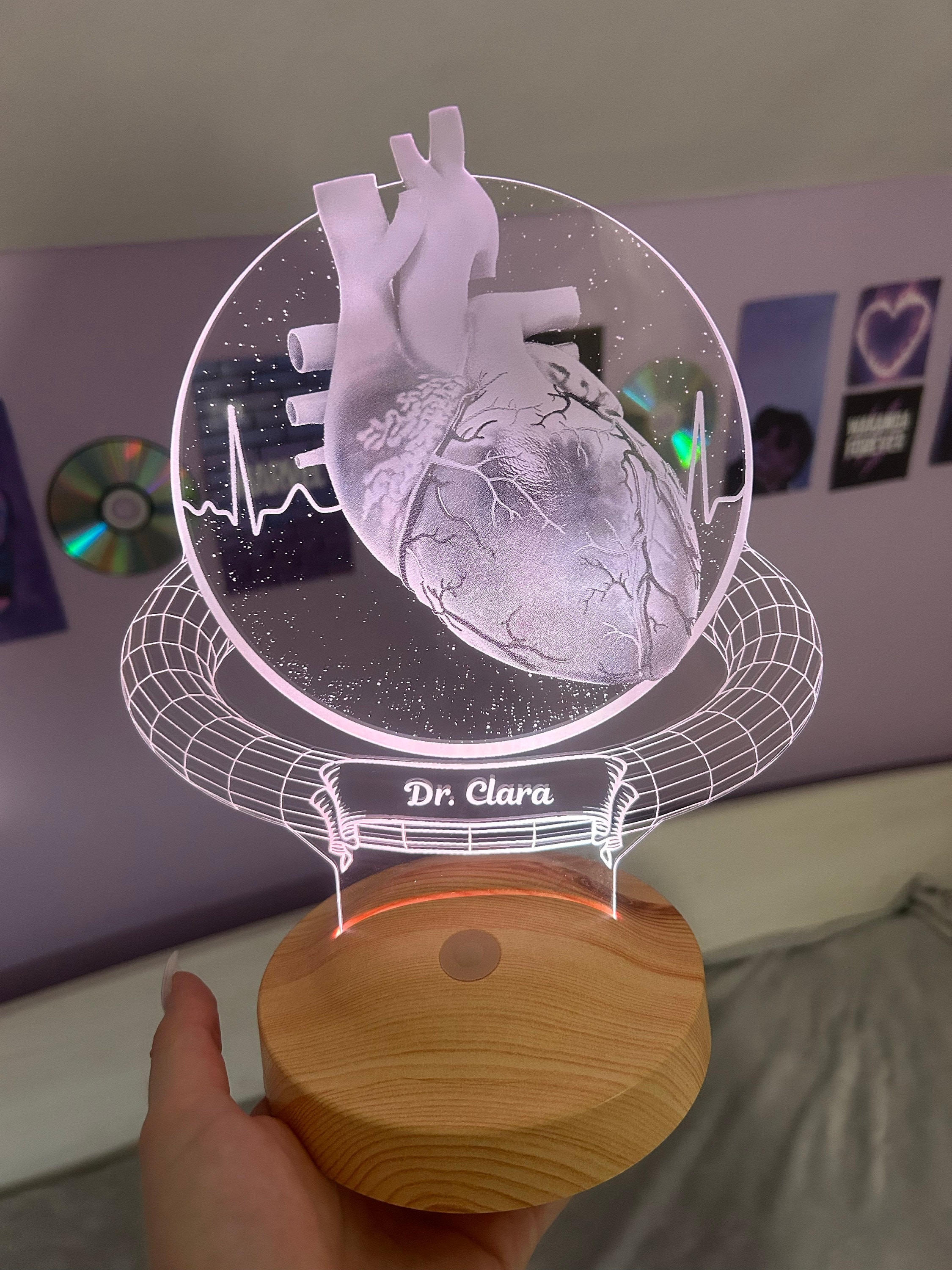 Heart Surgeon Personalized 3D Lamp, Cardiologist Gift, Heart Specialist Unique Doctor Gift,Customized Gifts for Heart Doctor,Cardio thoracic
