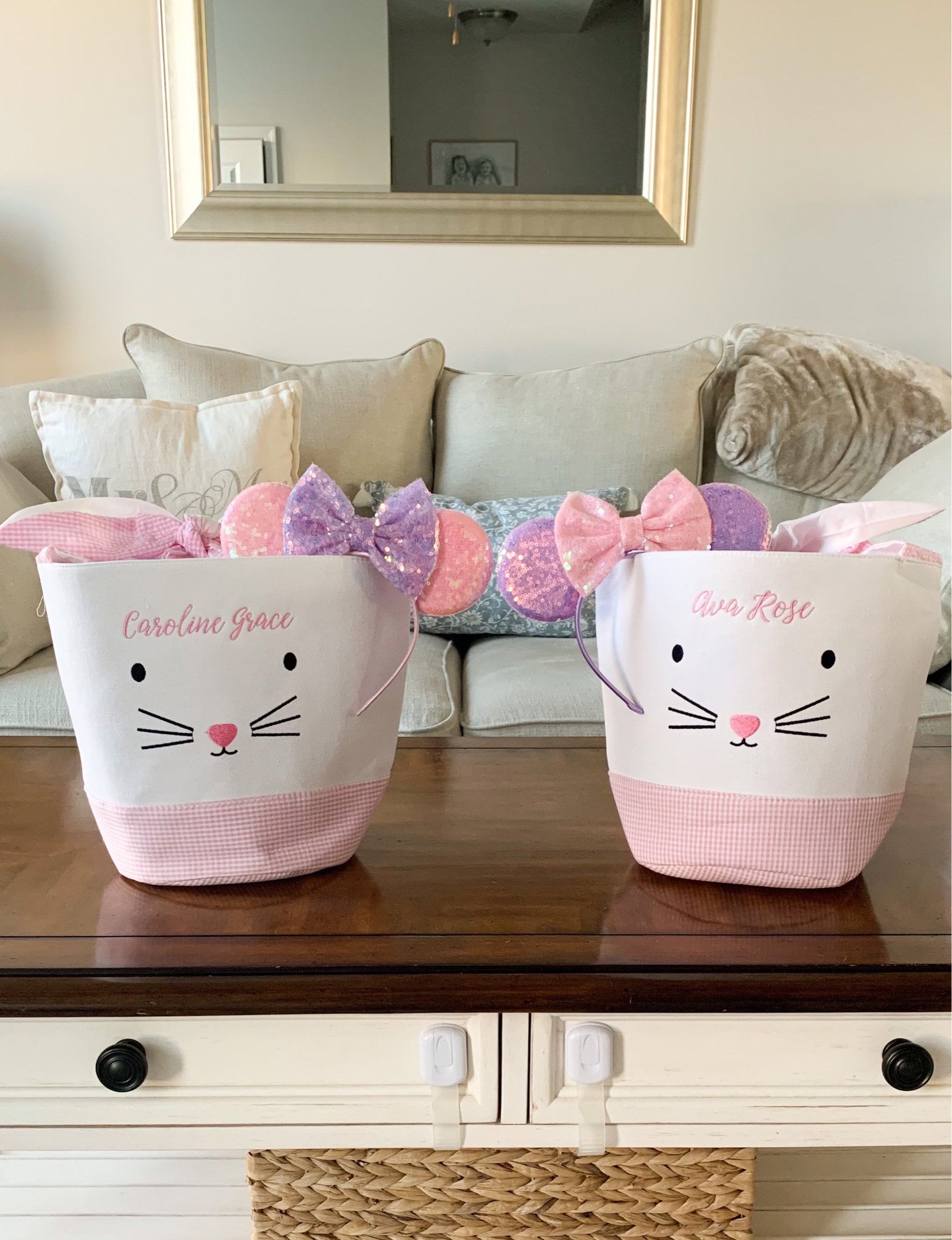 Easter basket, Personalized Easter Basket, monogram easter basket, girls basket, boys basket, girls easter basket, embroidered, Check, bag