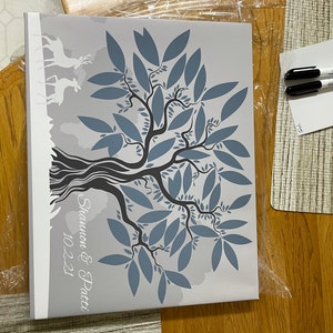 Wedding Guest Book Tree, Wedding Guest Book Alternative Canvas, Rustic ...