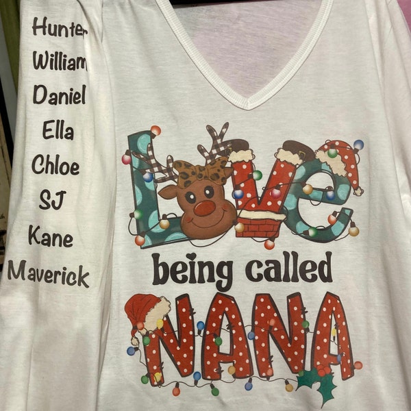 Love Being Called Nana, Santa, Reindeer, Cute, Digital Download, PNG