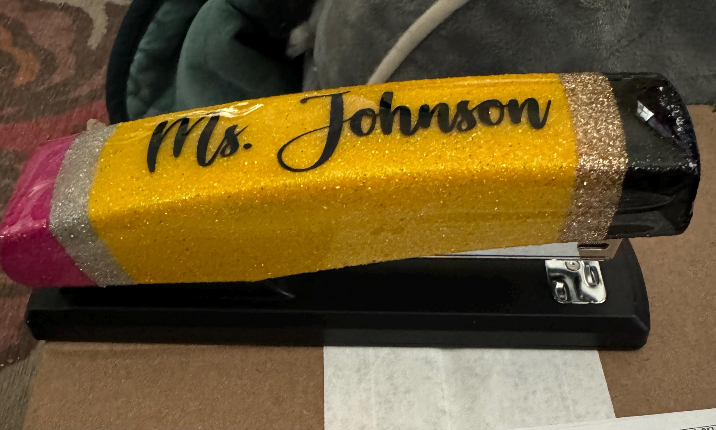 Personalized Stapler|Teacher Stapler|Pencil Stapler|Glitter Stapler|Cute Teacher Gift| Epoxy Resin Stapler|Crayon Stapler|Notebook Stapler