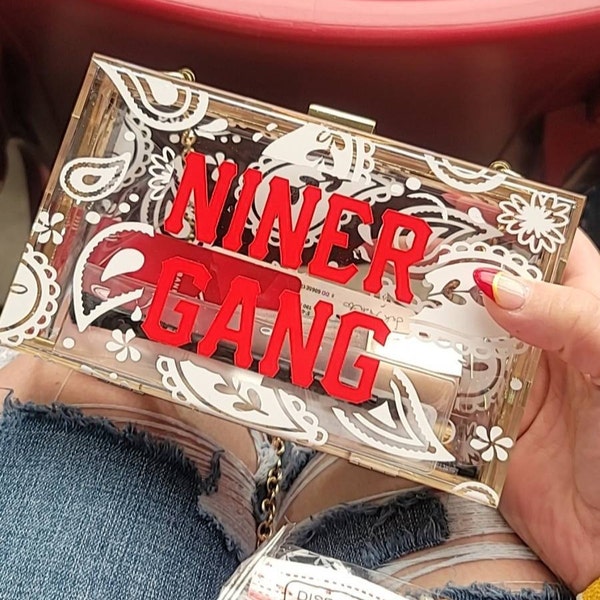 CLEAR FOOTBALL PURSE- RED
