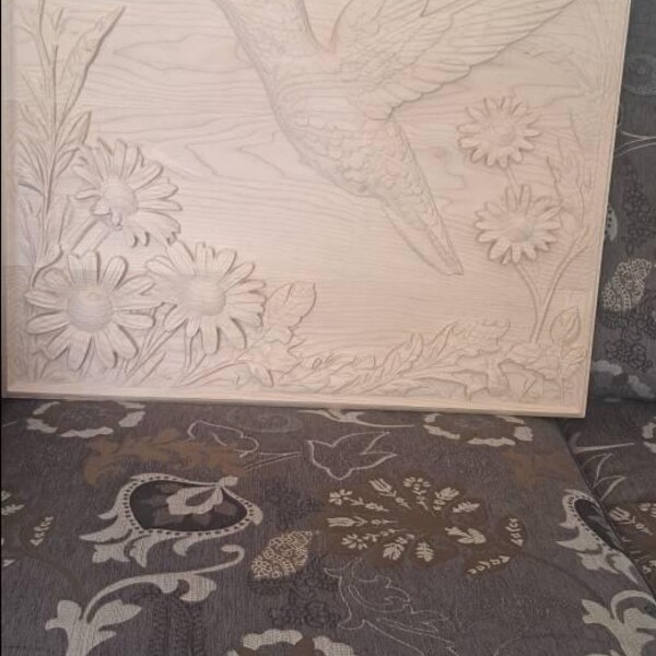 Hummingbird Flowers 3D Model STL File: CNC Router, Wood Carving ...