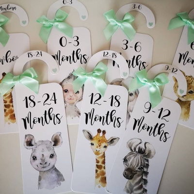 Safari Animals Baby Clothes Dividers, Wardrobe Organisation, Baby ...