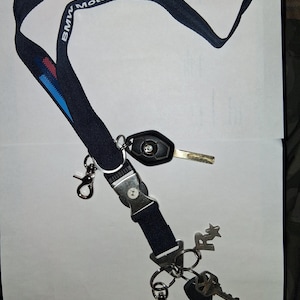 BMW Motorsport Lanyard – Official 'Powered By M' Key Strap, New White/Grey Gift Accessory