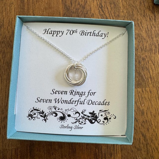 Regalos De 70 Cumpleaños Para Mujer, Collar De Plata De Ley