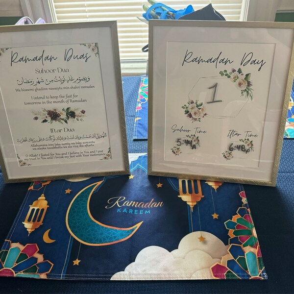 Ramadan Duas Printable Digital Download Iftar &amp; Suhoor Duas Floral Ramadan Dua Ramadan Decor ...