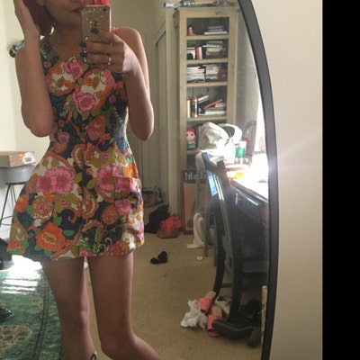 Vintage 1930s Cotton Floral Dress With