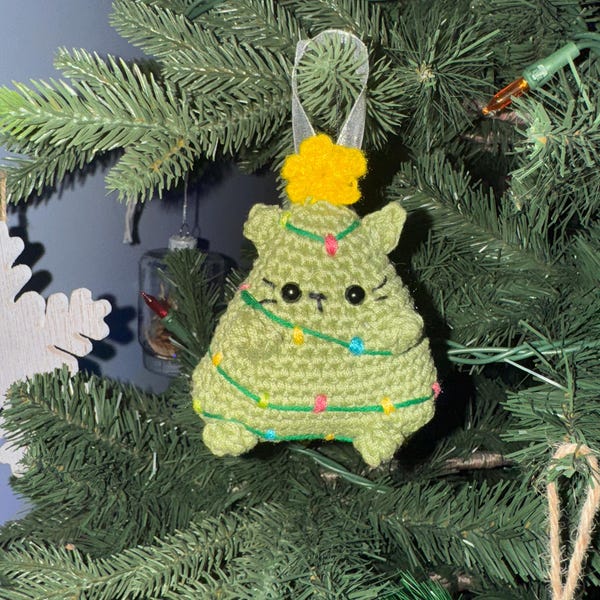 No Sew Catmas Tree Crochet Pattern: Cat Christmas Ornament (PDF Pattern ...