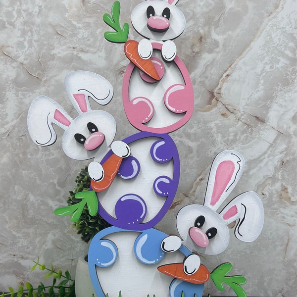 Easter SVG File Stacked Egg Sign- Carrot Patch Sign SVG - Bunny Shelf ...