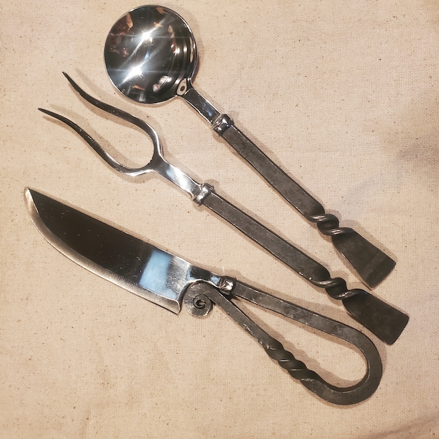 Hand Forged Cutlery Set, Viking Silverware, Medieval, SCA, Creative  Anachronism 