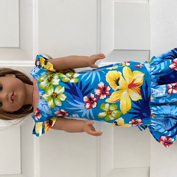 Aloha Holoku Dress 18 Inch Doll Clothes Pattern Fits Popular 18