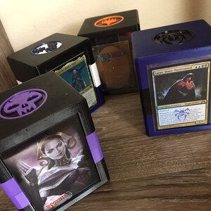 MTG Commander Sized Deck Box W Toploader Slot and Dice | Etsy