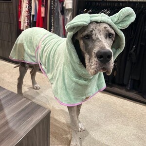 Teddy Hooded Dog Robe: Coral Fleece Bathrobe for Large Breeds - Etsy