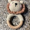 Crochet Toy Rattle for Babies, Personalized Baby Shower Gift, Wooden ...