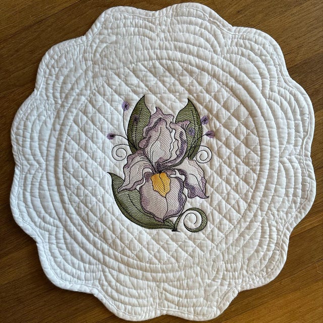 Blank Floral QUILT BLOCK EMBROIDERY Background - Fits a 5x5