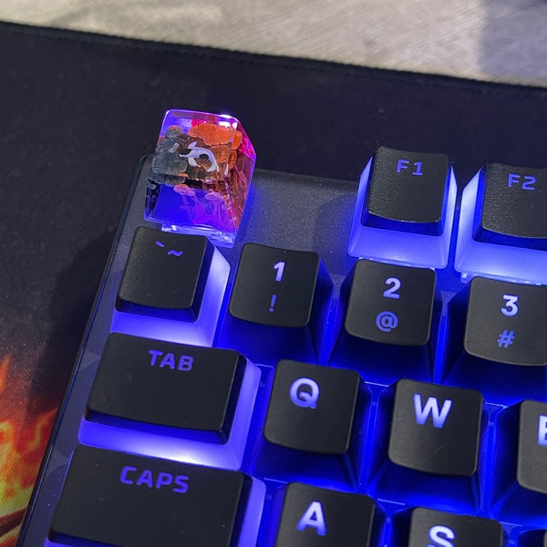 Black Orange Koi Artisan Keycap Custom Keycaps Koi Fish Resin Keycap ...